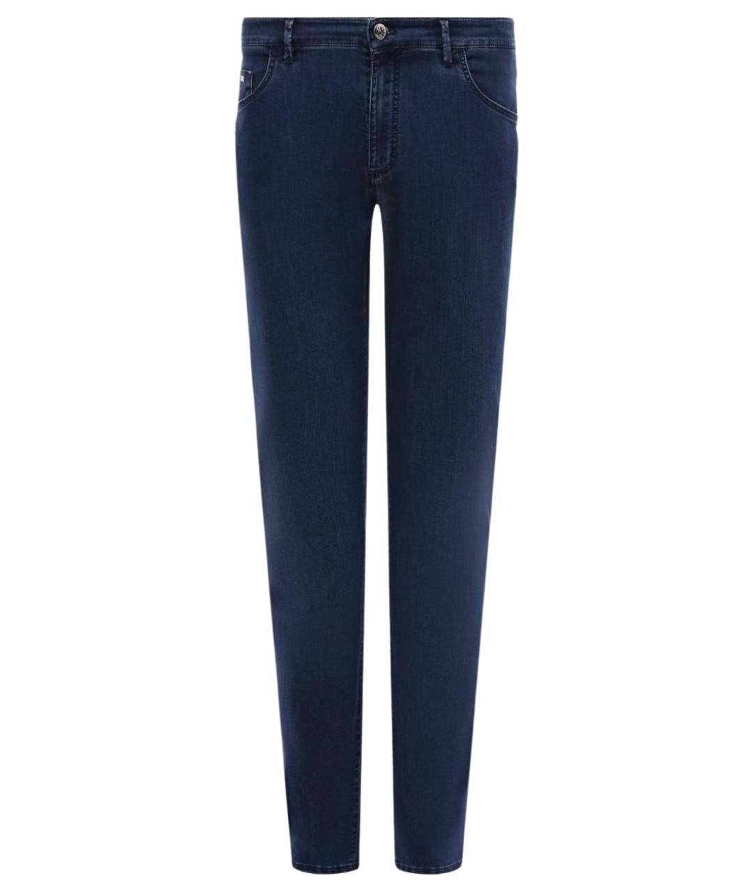 ZILLI Синие хлопко-эластановые прямые джинсы, фото 1