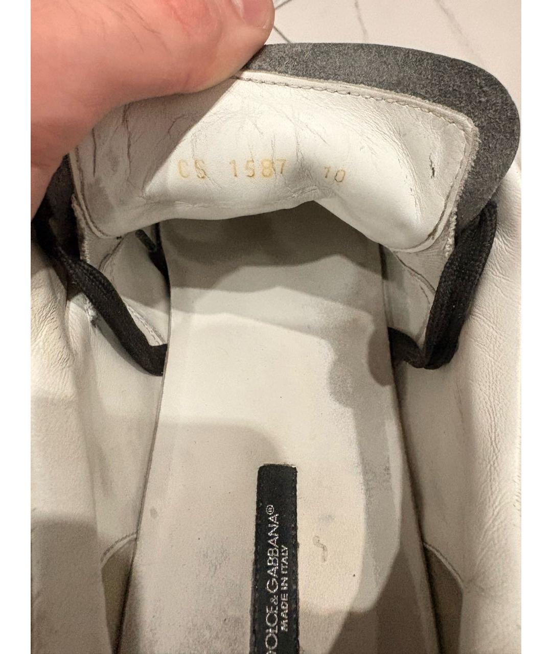 DOLCE&GABBANA Черные кожаные низкие кроссовки / кеды, фото 4