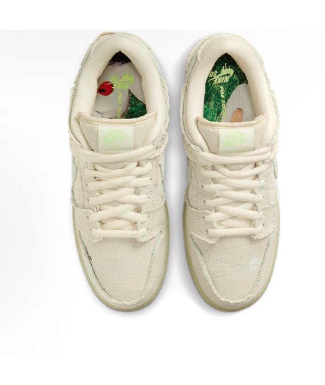 NIKE Бежевые текстильные низкие кроссовки / кеды, фото 4