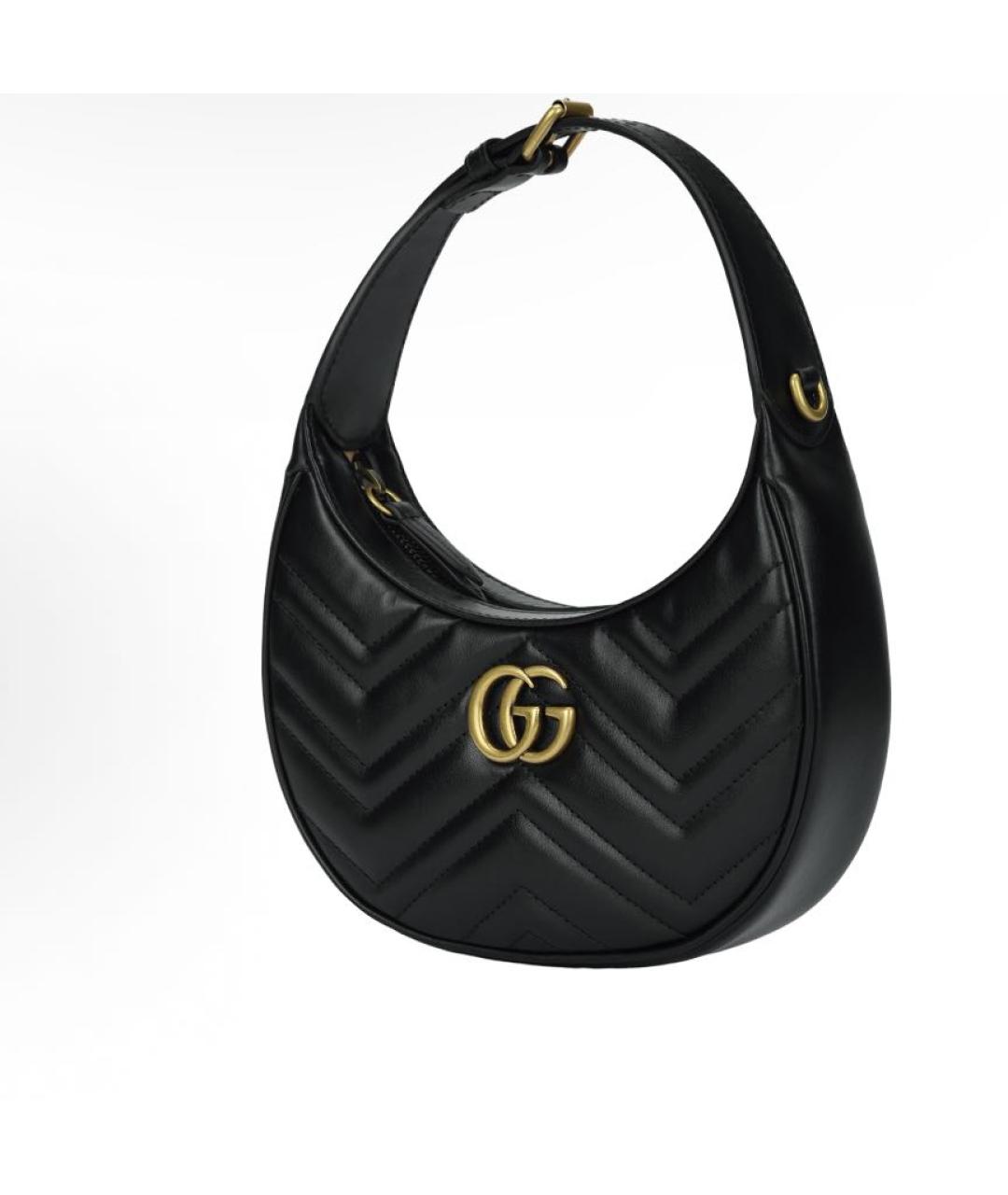 GUCCI Черная кожаная сумка через плечо, фото 2