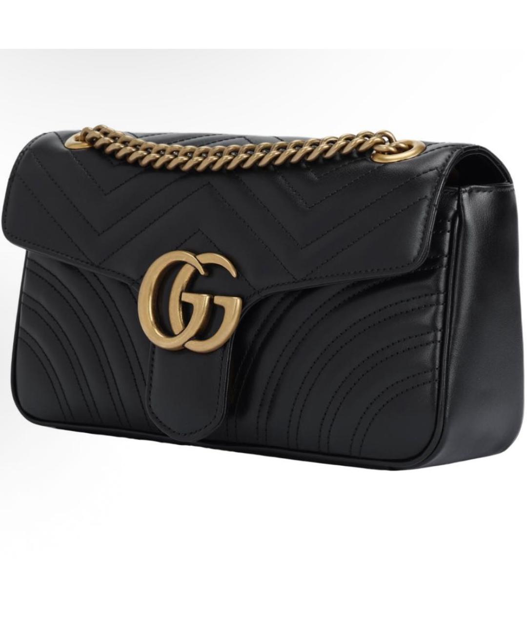 GUCCI Черная кожаная сумка через плечо, фото 2