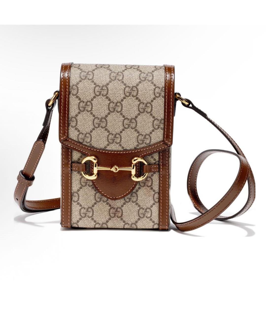 GUCCI Коричневая кожаная сумка через плечо, фото 4