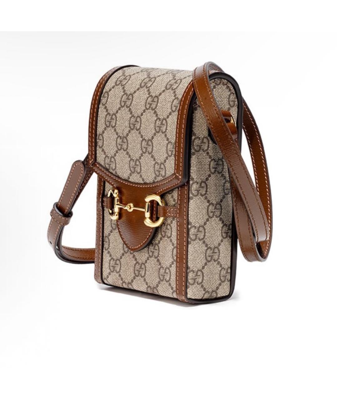 GUCCI Коричневая кожаная сумка через плечо, фото 2