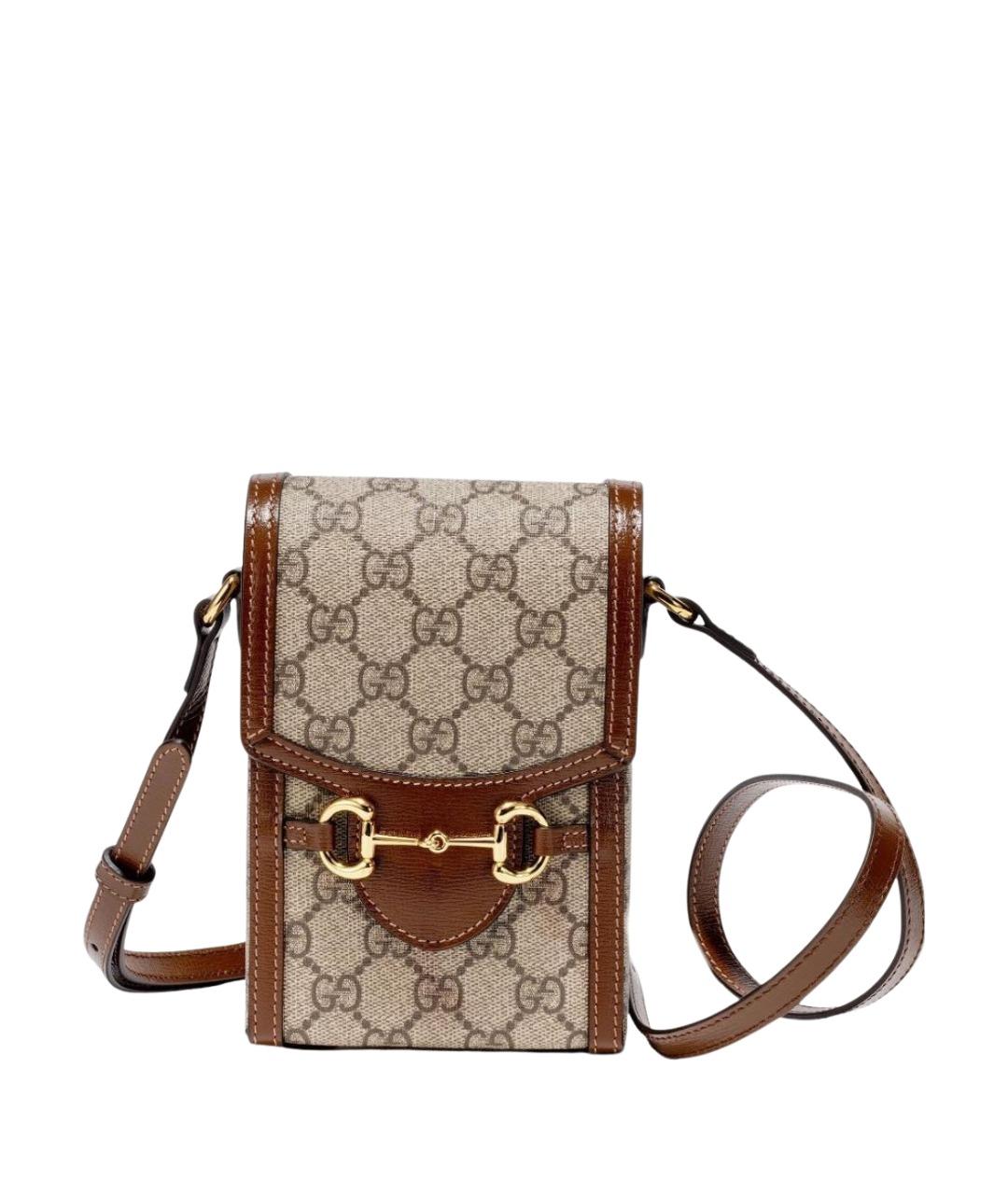 GUCCI Коричневая кожаная сумка через плечо, фото 1