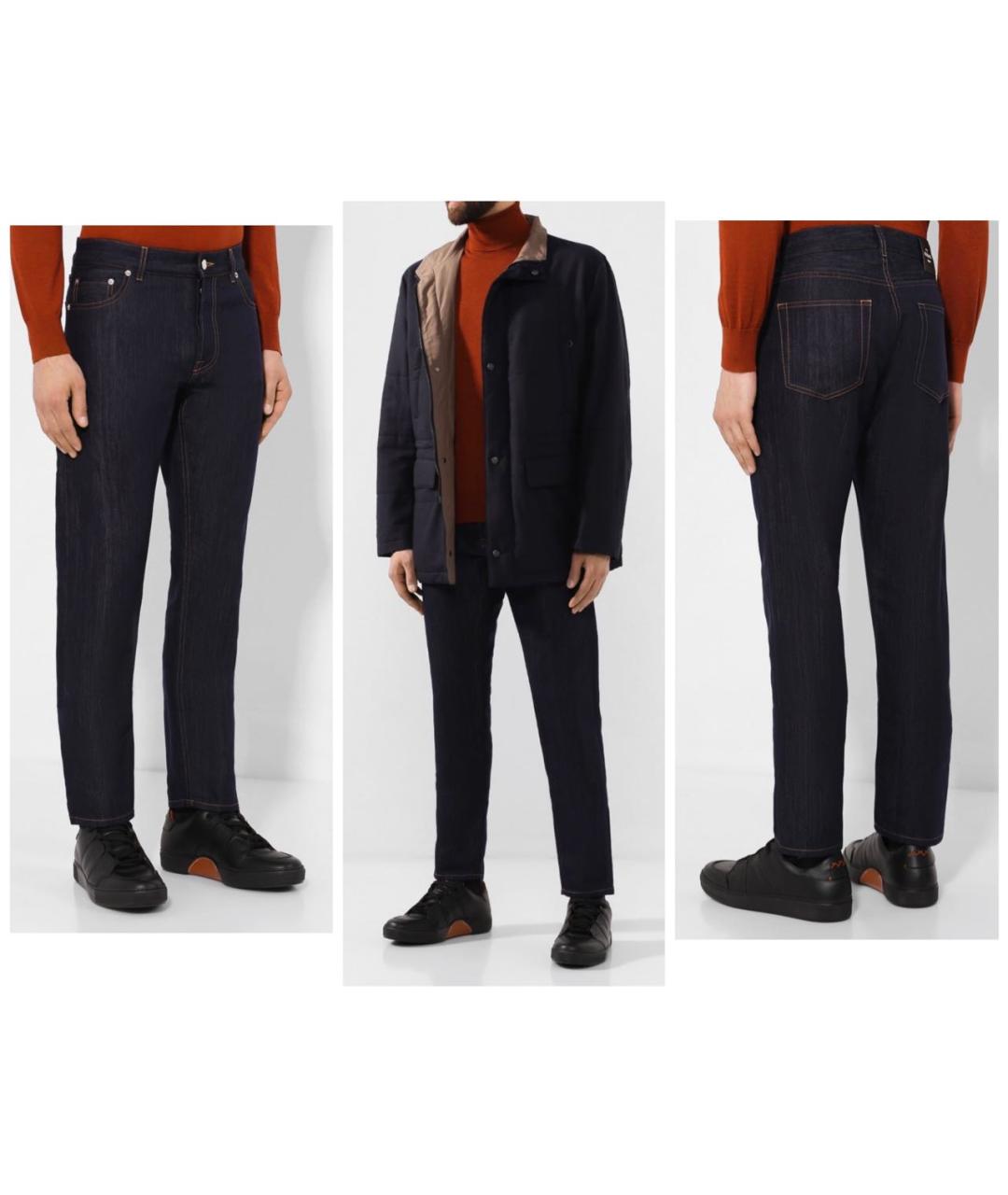 BERLUTI Темно-синие хлопковые джинсы, фото 4