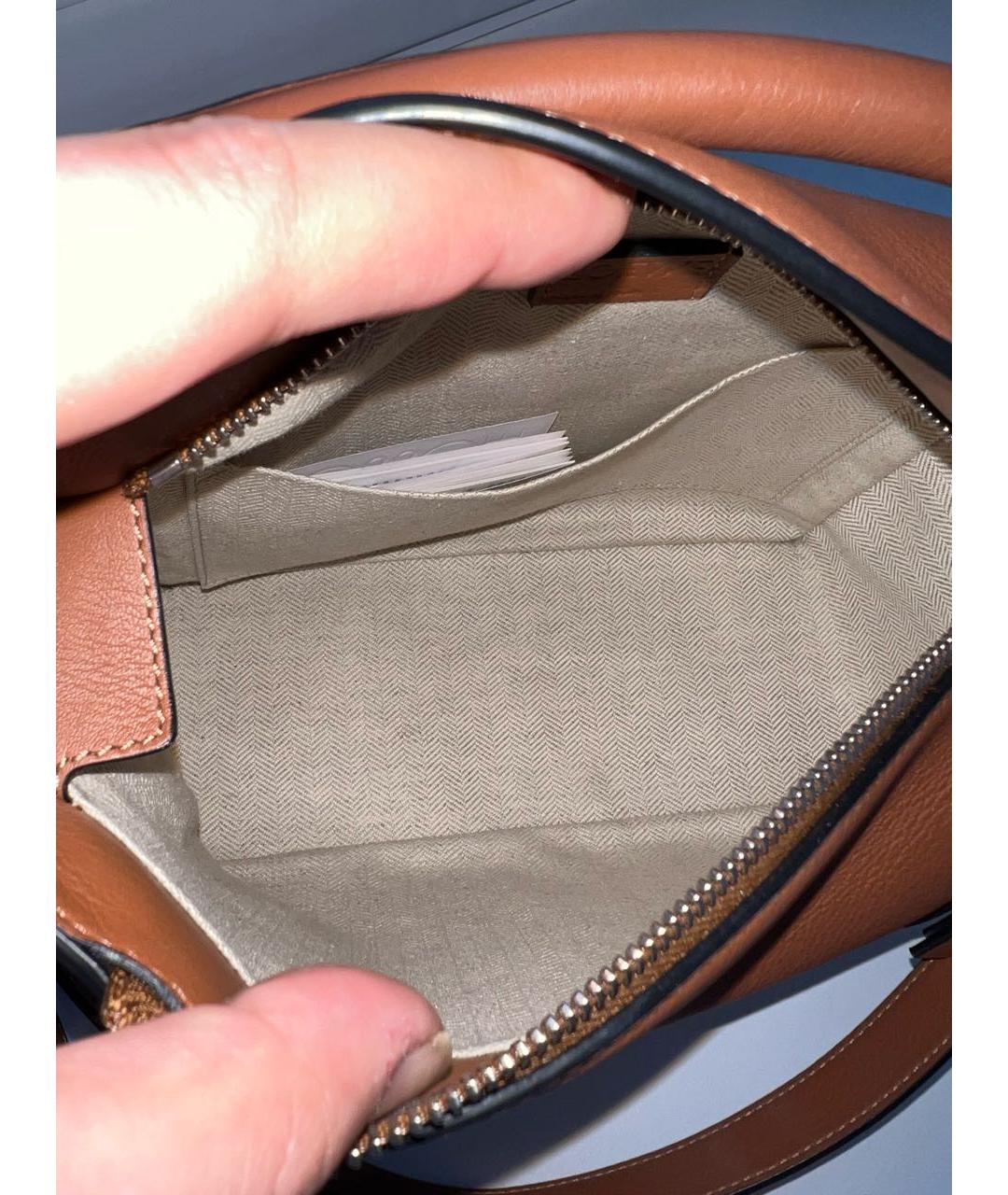 LOEWE Коричневая кожаная поясная сумка, фото 4