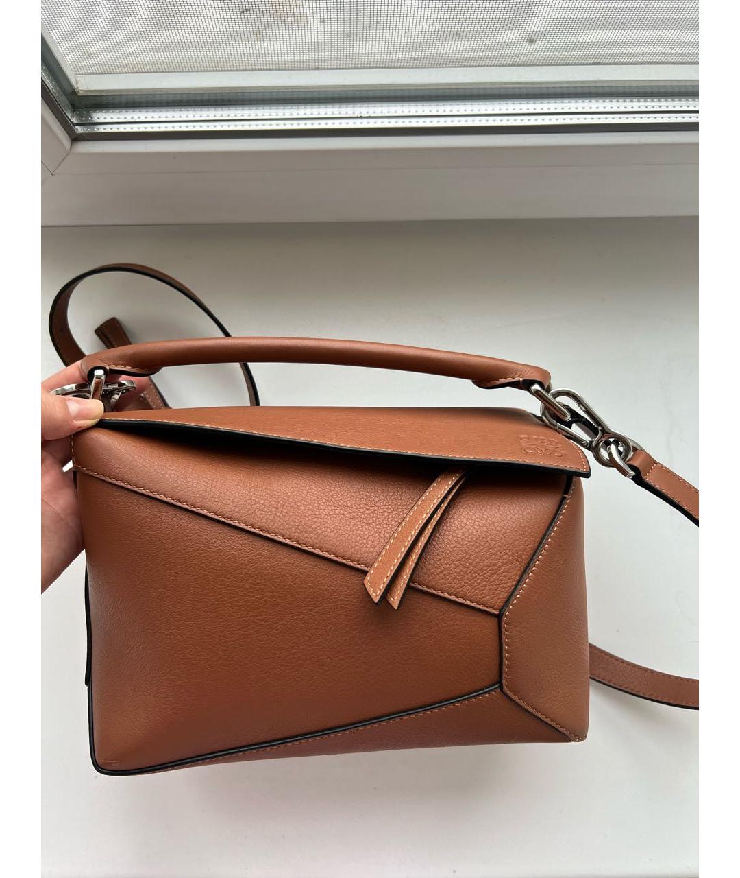 LOEWE Коричневая кожаная поясная сумка, фото 9