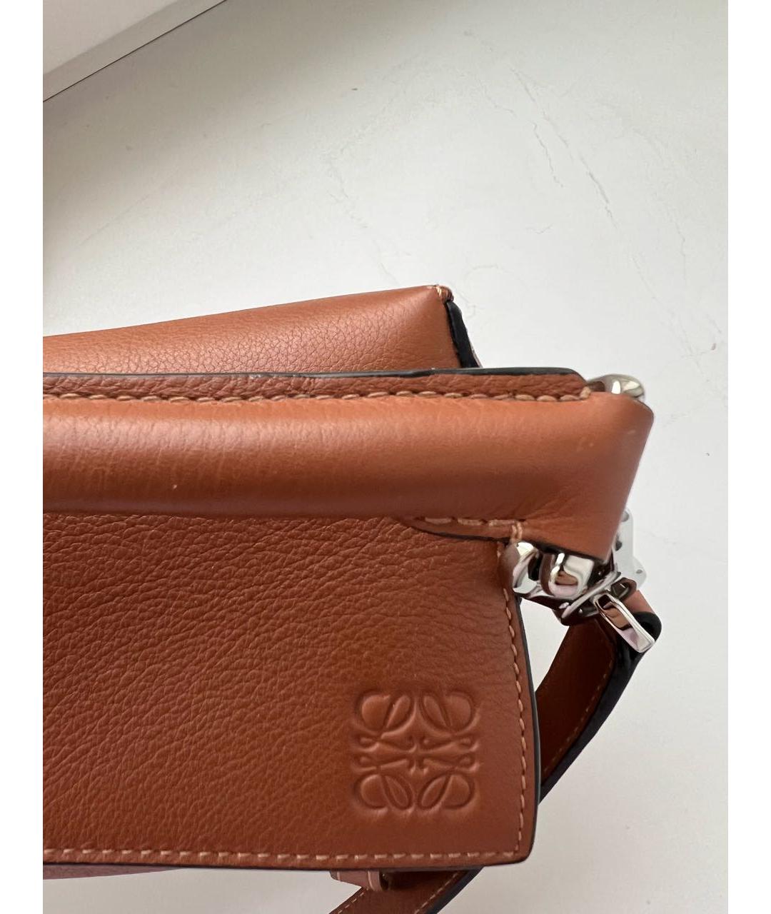 LOEWE Коричневая кожаная поясная сумка, фото 8