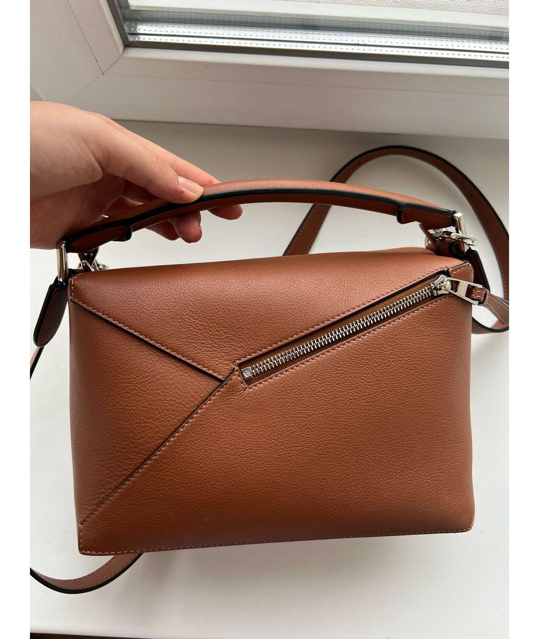 LOEWE Коричневая кожаная поясная сумка, фото 3