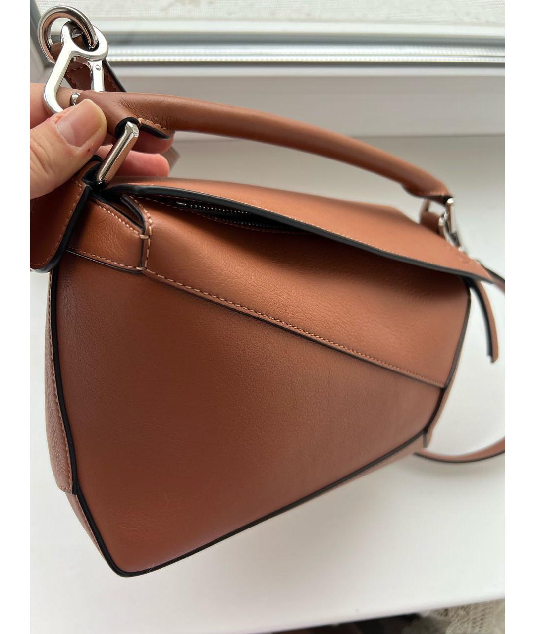 LOEWE Коричневая кожаная поясная сумка, фото 2