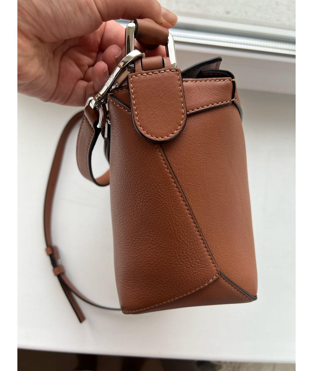 LOEWE Коричневая кожаная поясная сумка, фото 6