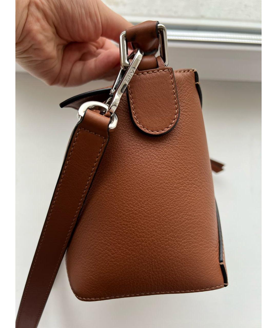 LOEWE Коричневая кожаная поясная сумка, фото 7