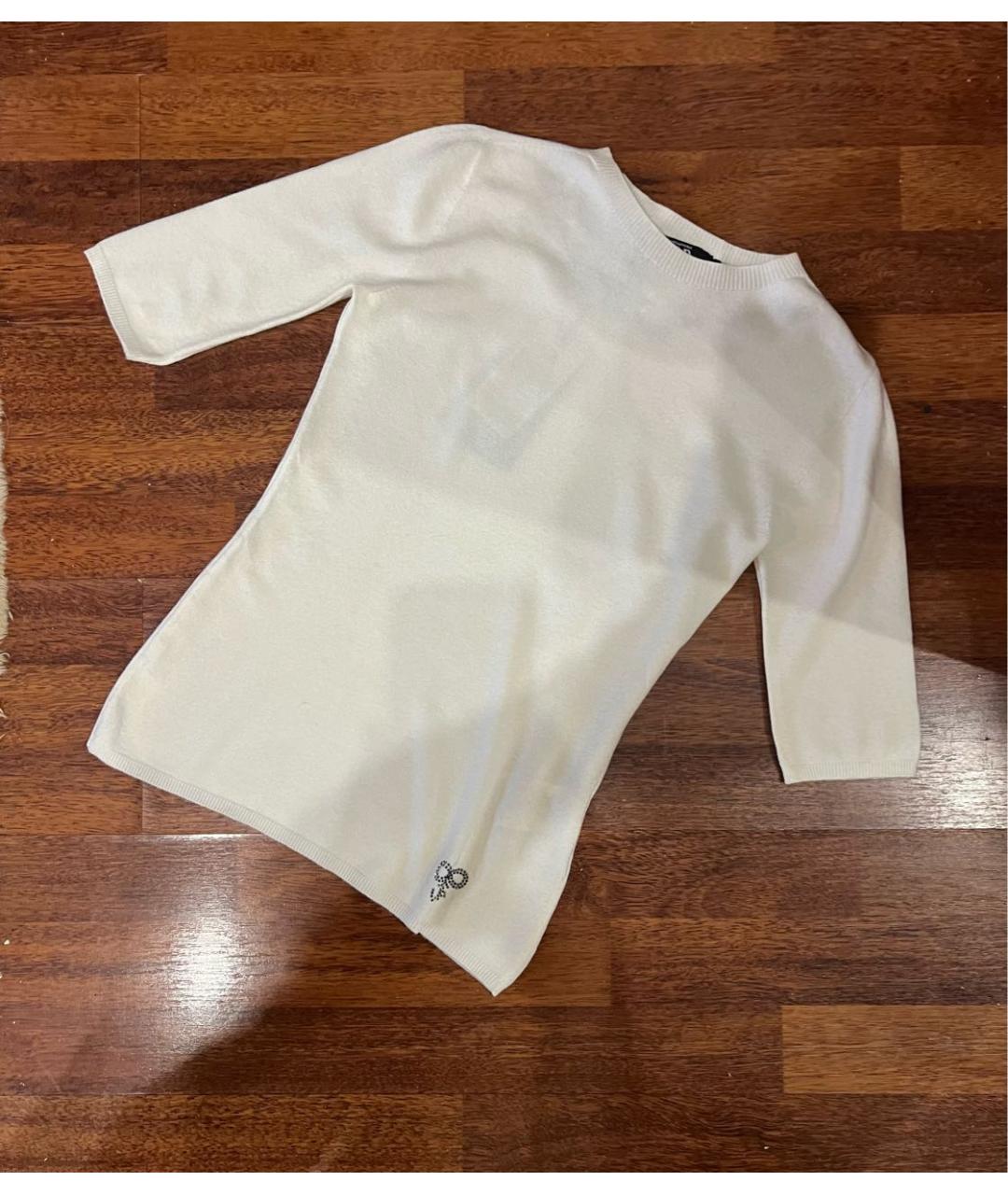 MISS BLUMARINE Белый шерстяной джемпер / свитер, фото 5