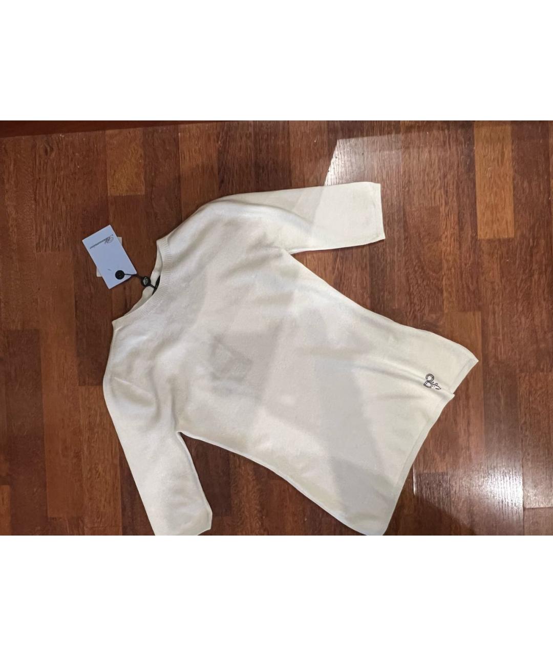MISS BLUMARINE Белый шерстяной джемпер / свитер, фото 4