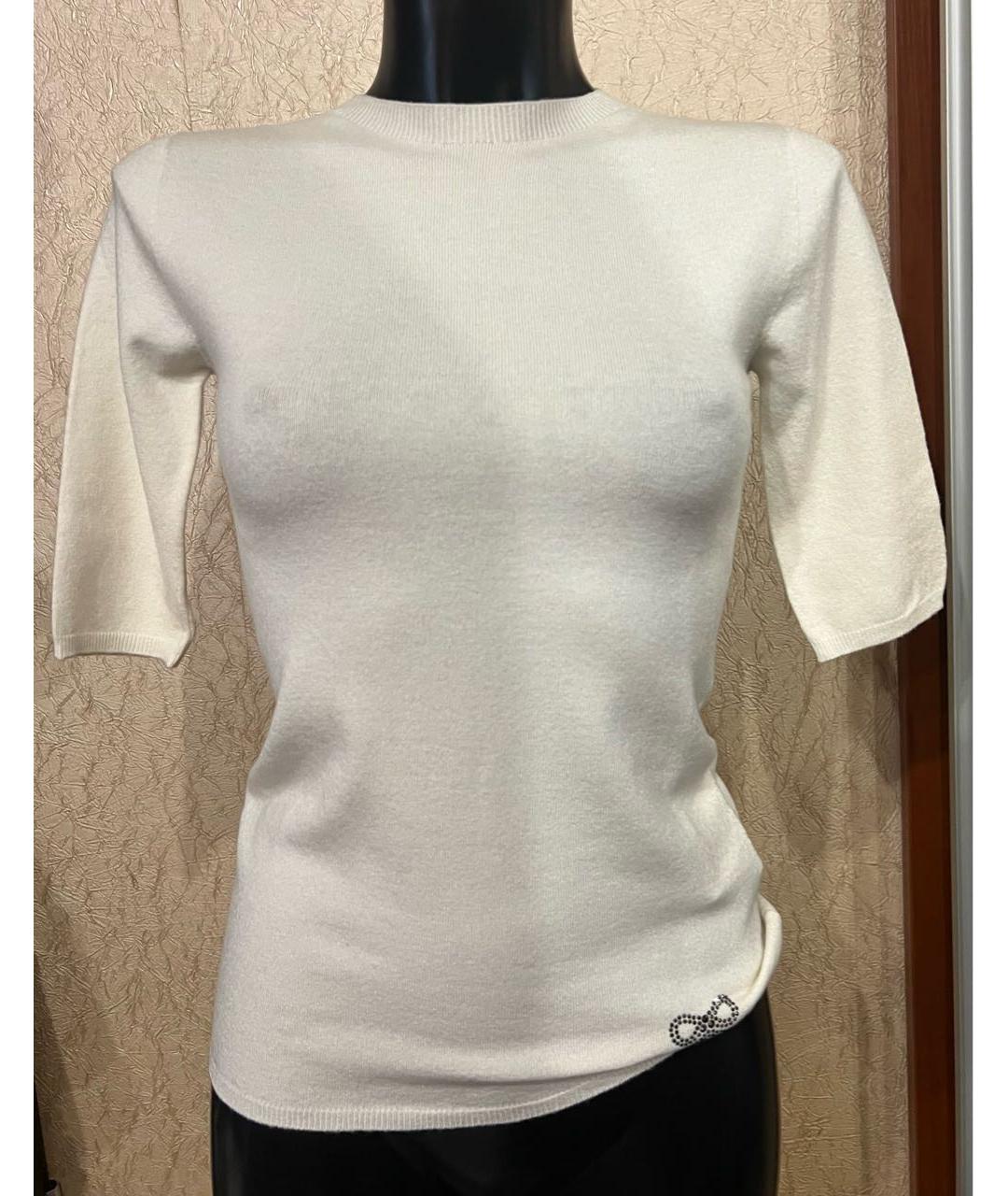 MISS BLUMARINE Белый шерстяной джемпер / свитер, фото 2