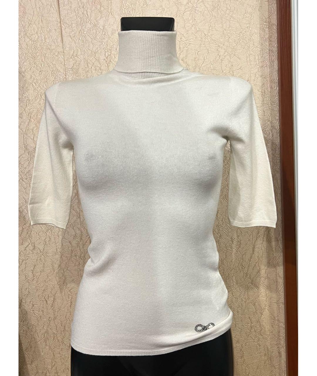 MISS BLUMARINE Белая шерстяная водолазка, фото 2