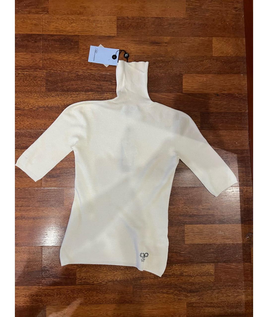 MISS BLUMARINE Белая шерстяная водолазка, фото 3
