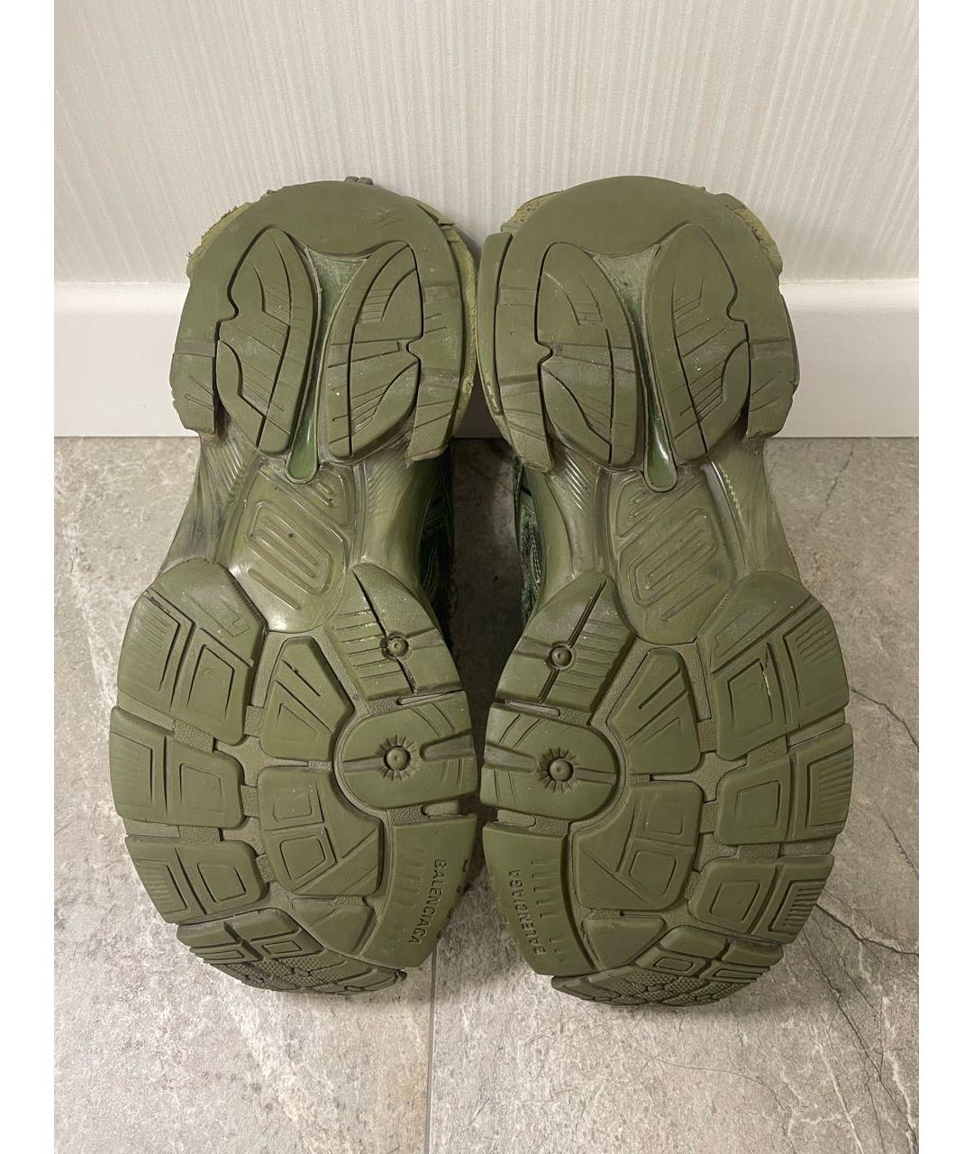 BALENCIAGA Хаки текстильные низкие кроссовки / кеды, фото 5