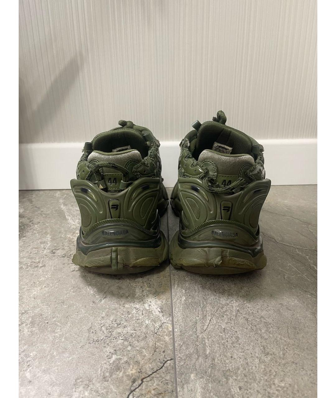 BALENCIAGA Хаки текстильные низкие кроссовки / кеды, фото 4