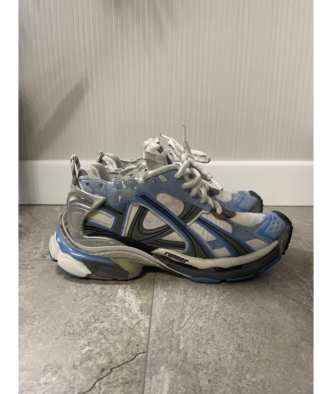 BALENCIAGA Серые текстильные низкие кроссовки / кеды, фото 4