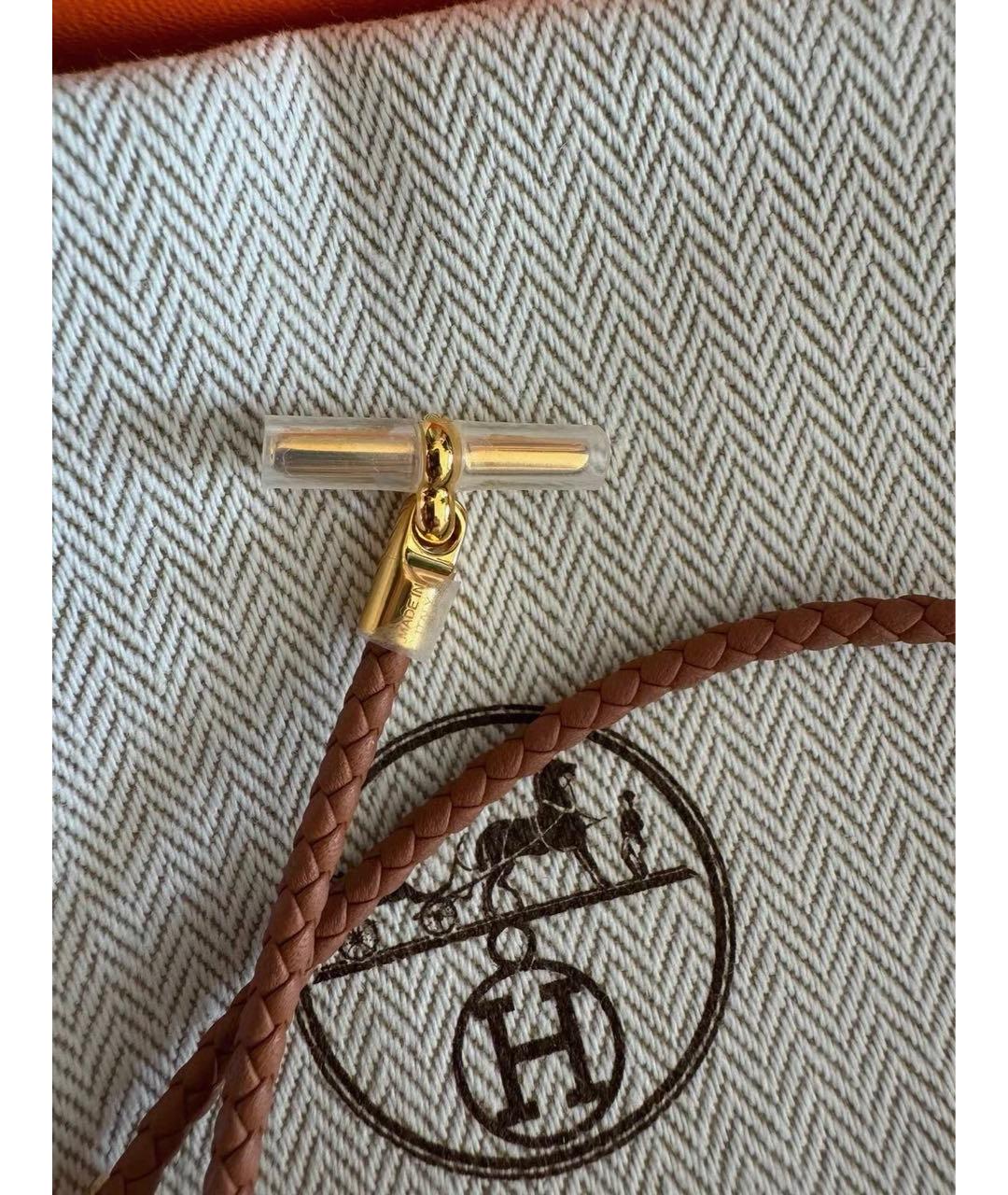 HERMES Коричневое кожаное колье, фото 4