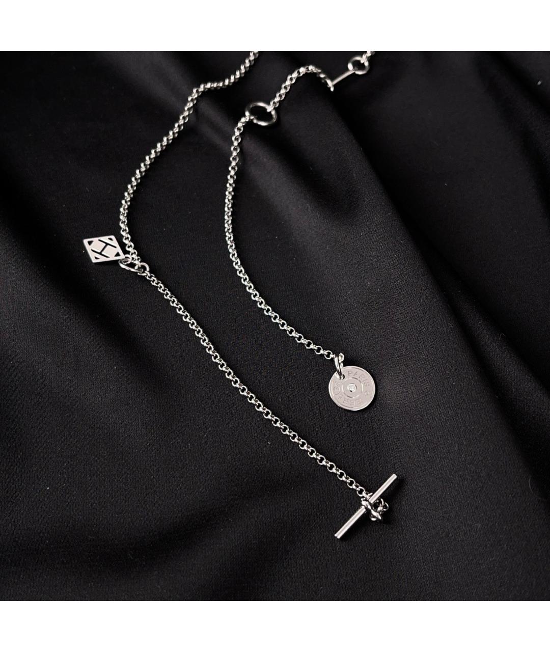 HERMES Серебряное колье из белого золота, фото 6