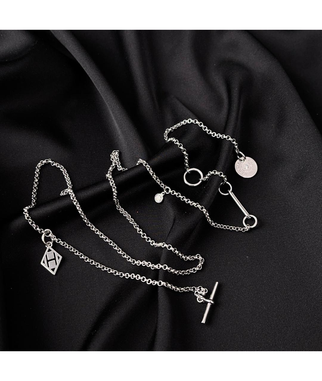 HERMES Серебряное колье из белого золота, фото 7