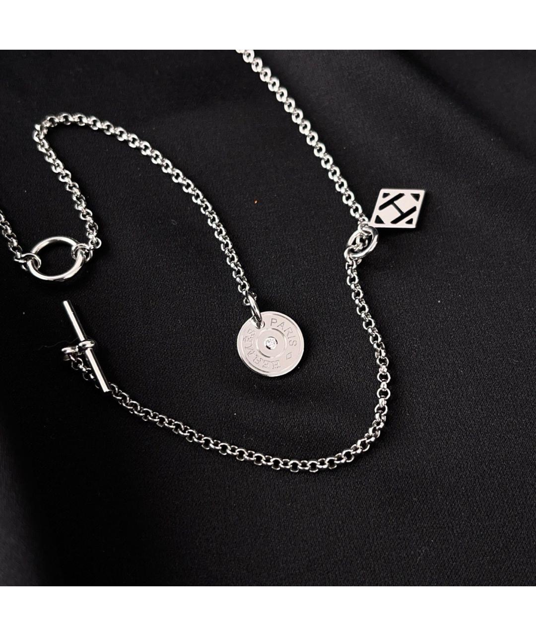 HERMES Серебряное колье из белого золота, фото 2
