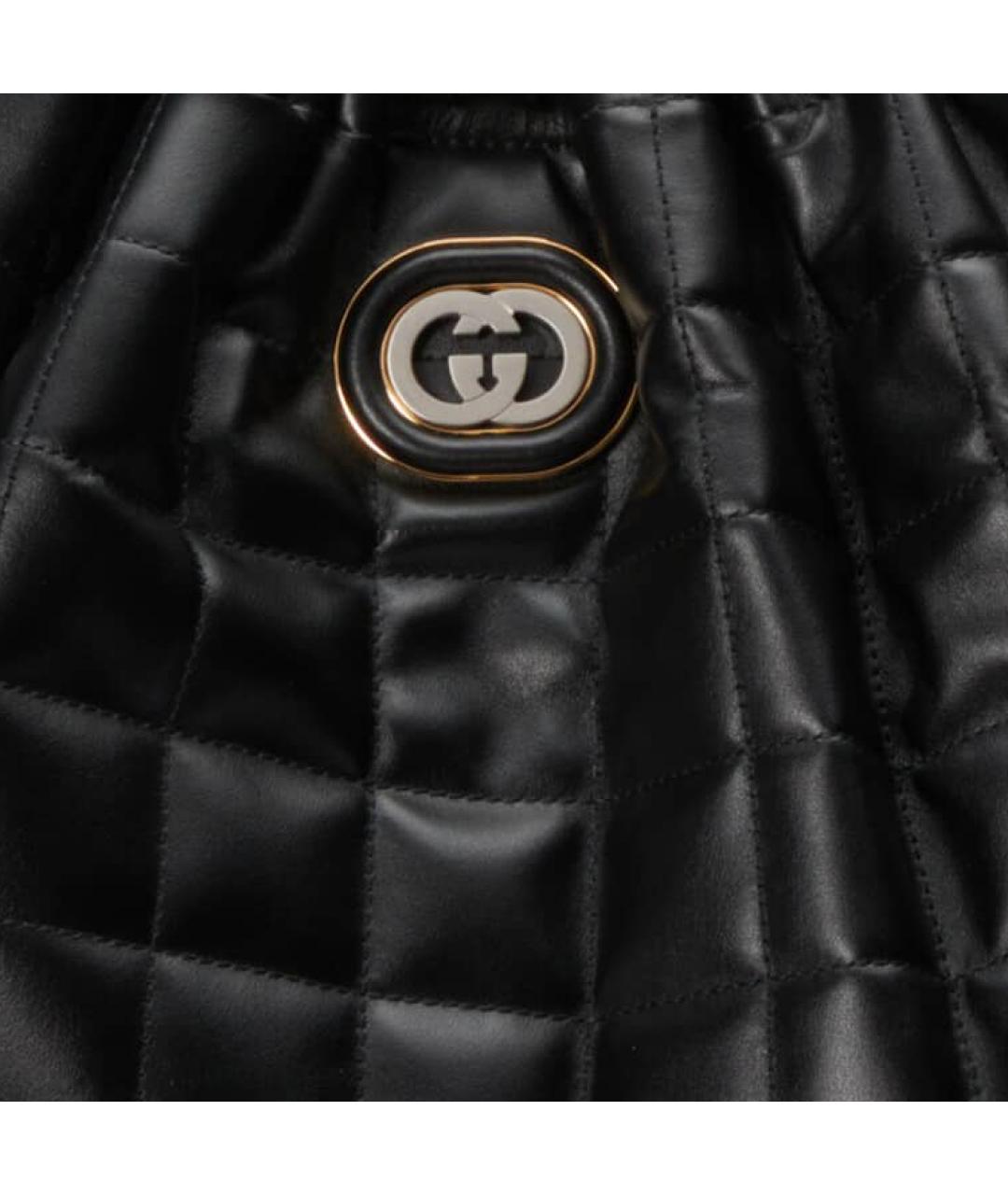 GUCCI Черная кожаная сумка через плечо, фото 8