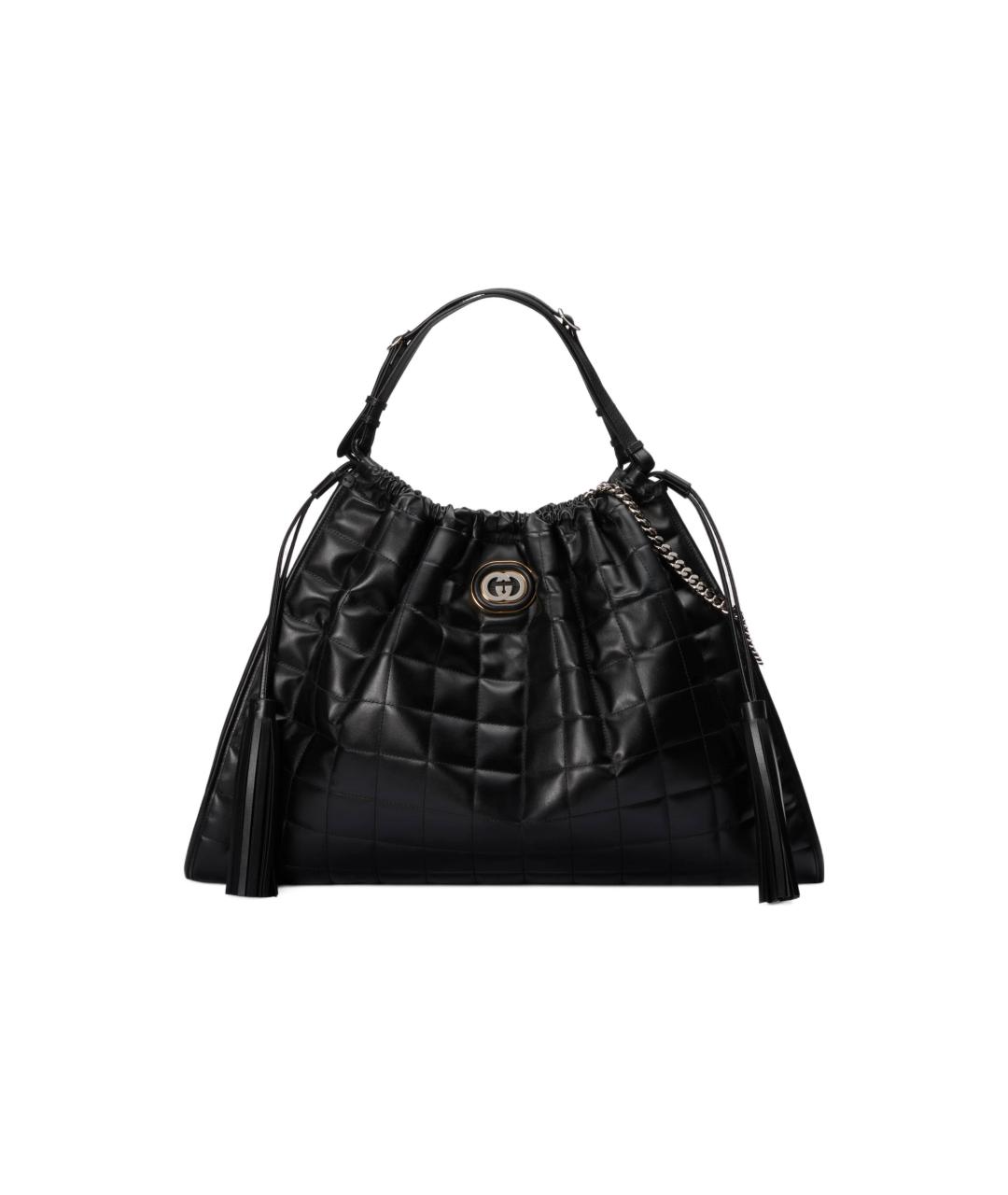 GUCCI Черная кожаная сумка через плечо, фото 1