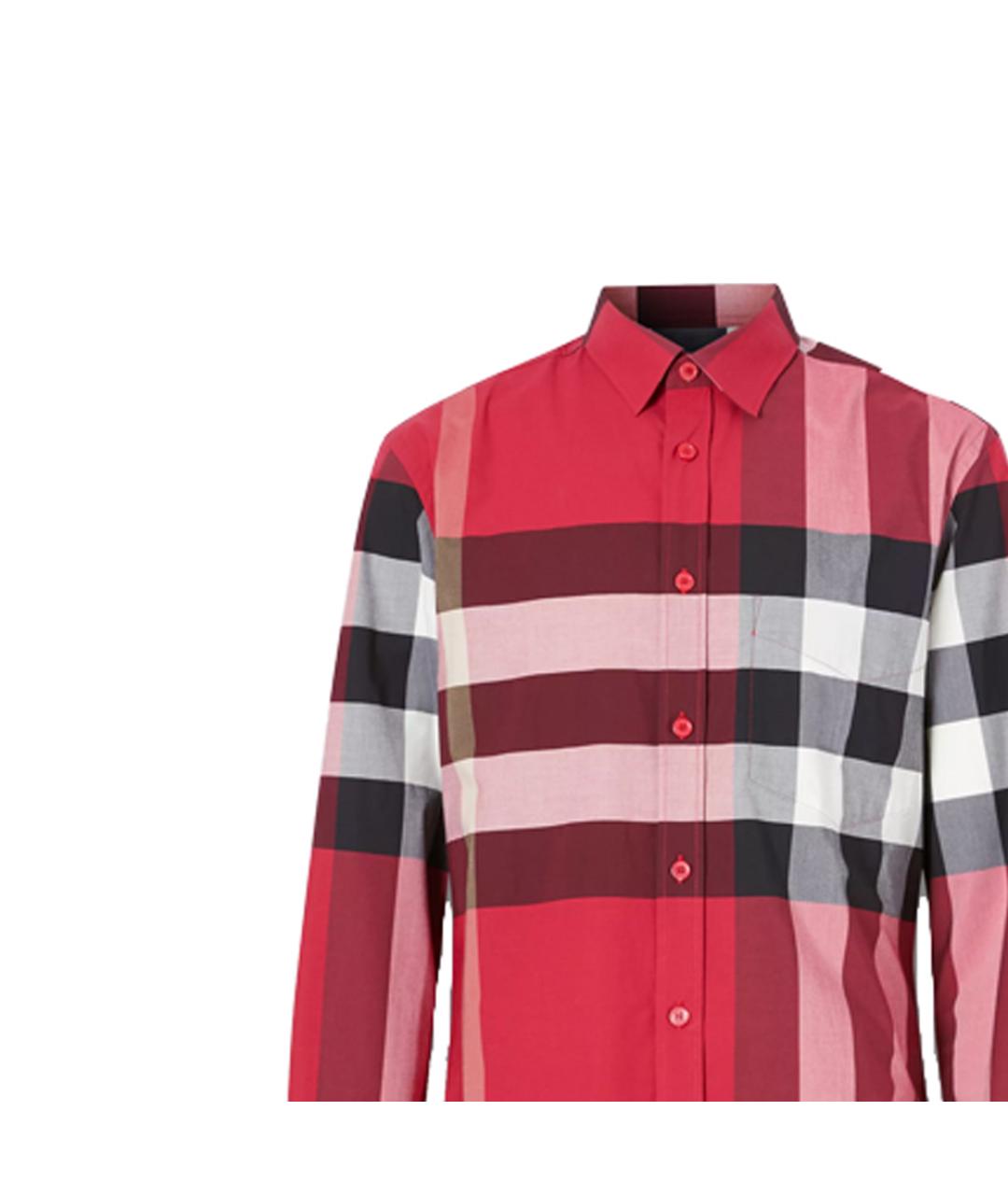 BURBERRY Красная хлопковая кэжуал рубашка, фото 5