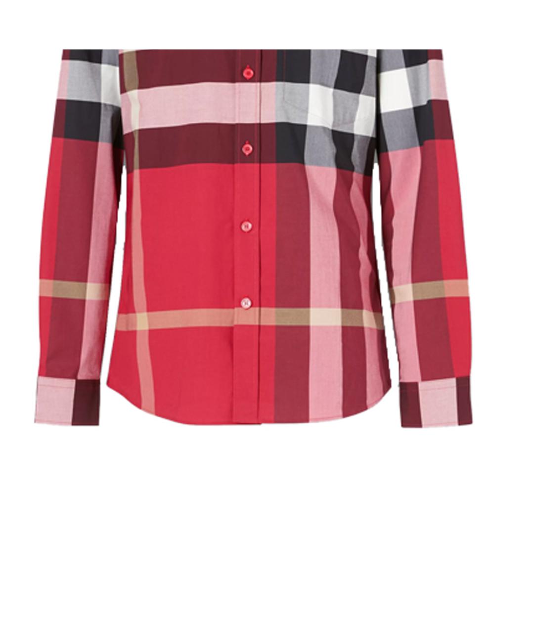 BURBERRY Красная хлопковая кэжуал рубашка, фото 6