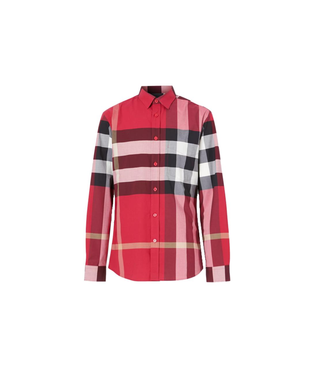 BURBERRY Красная хлопковая кэжуал рубашка, фото 1