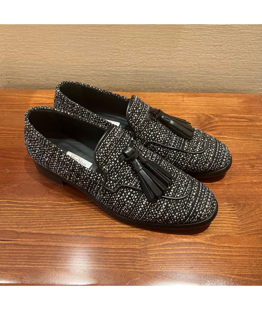 MAX MARA Серые текстильные лоферы, фото 2