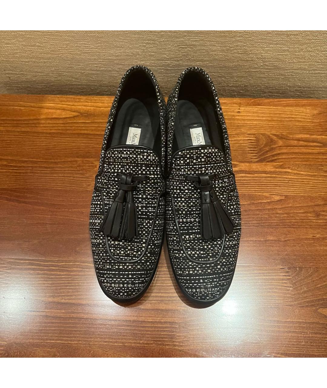 MAX MARA Серые текстильные лоферы, фото 3