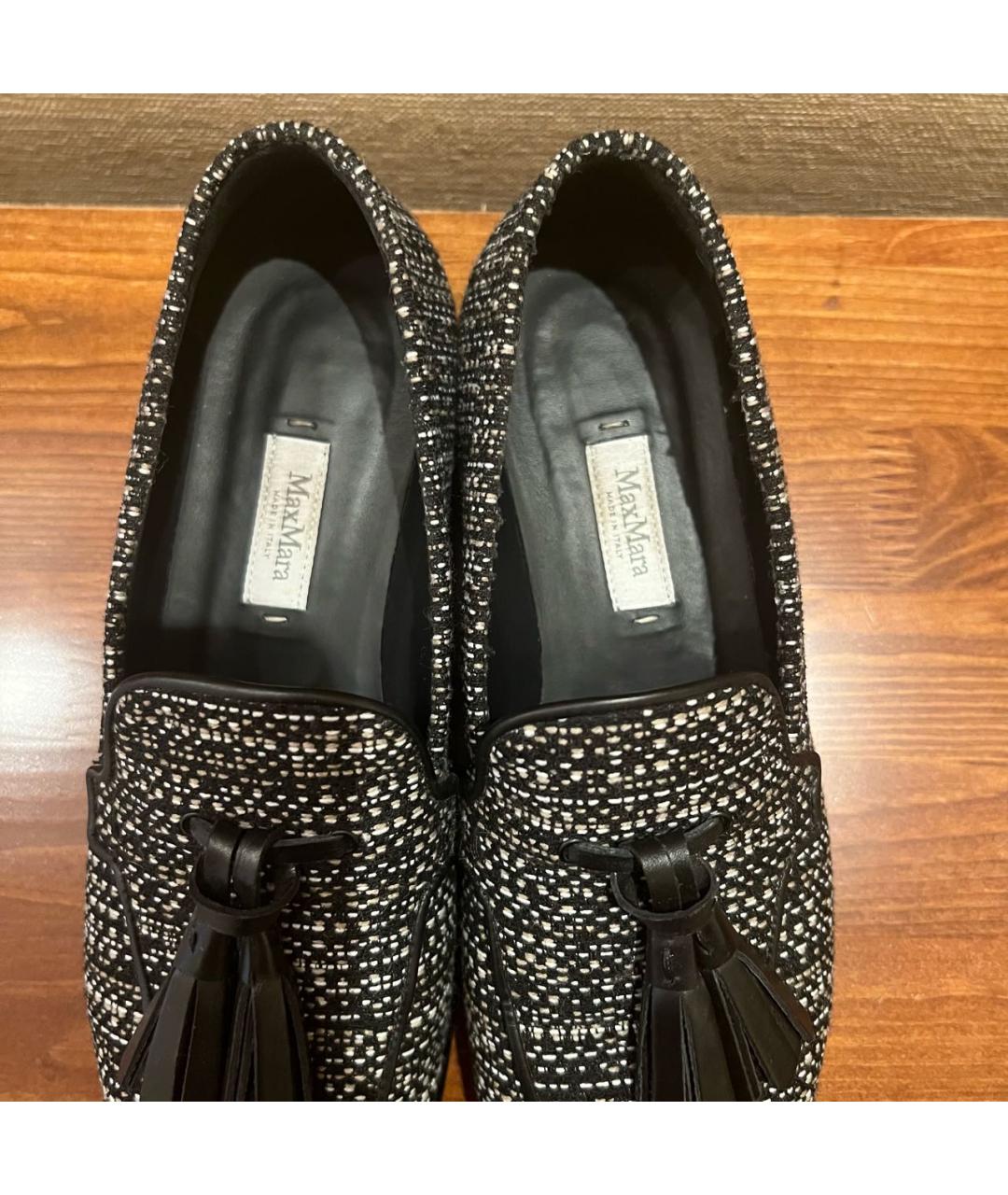 MAX MARA Серые текстильные лоферы, фото 7