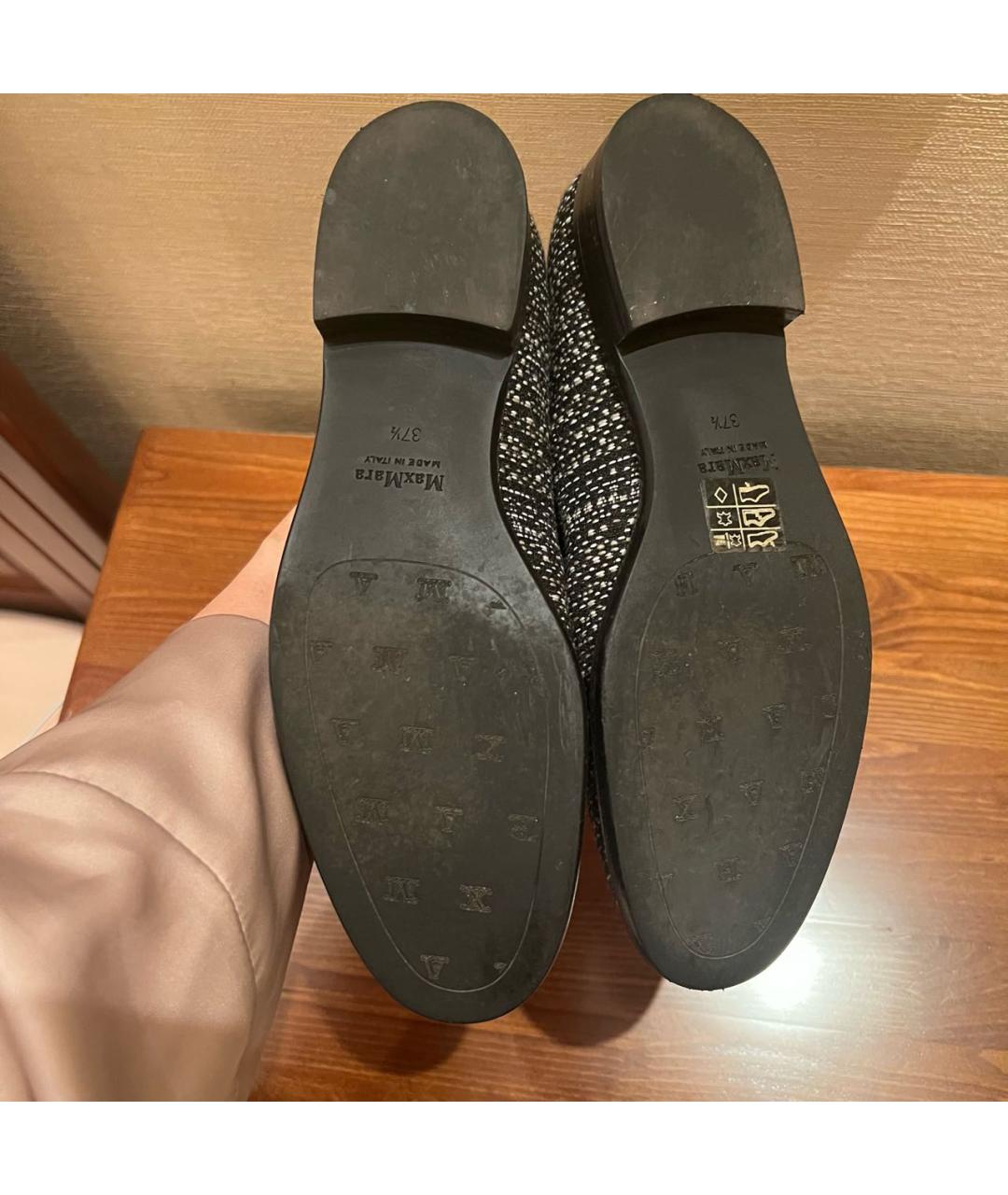 MAX MARA Серые текстильные лоферы, фото 5