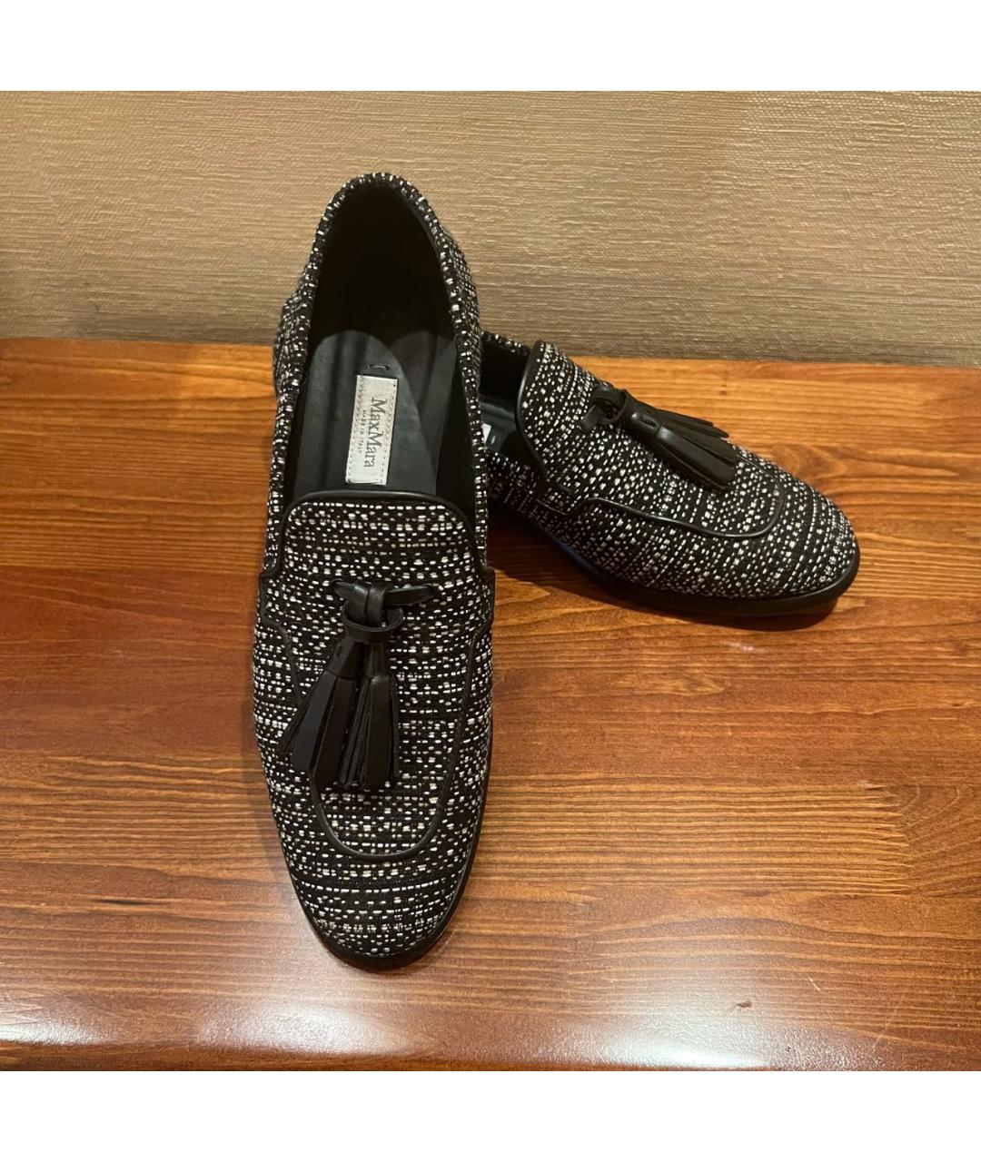 MAX MARA Серые текстильные лоферы, фото 6