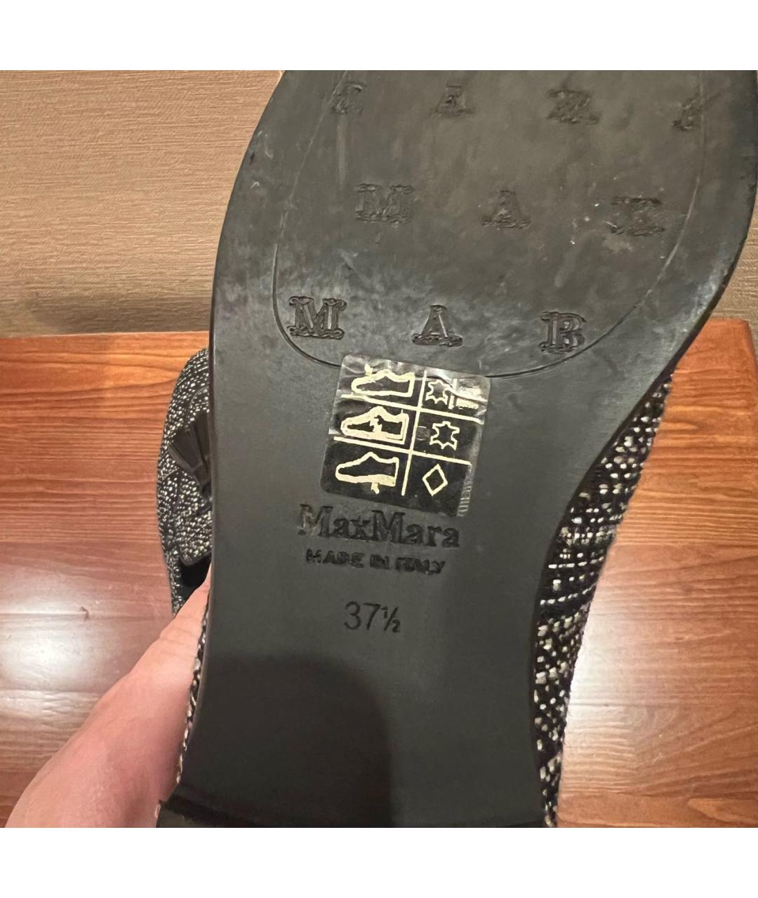 MAX MARA Серые текстильные лоферы, фото 8