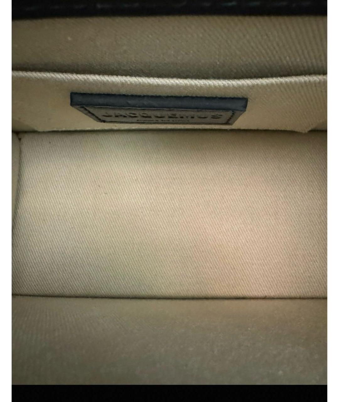 JACQUEMUS Черная кожаная сумка с короткими ручками, фото 7