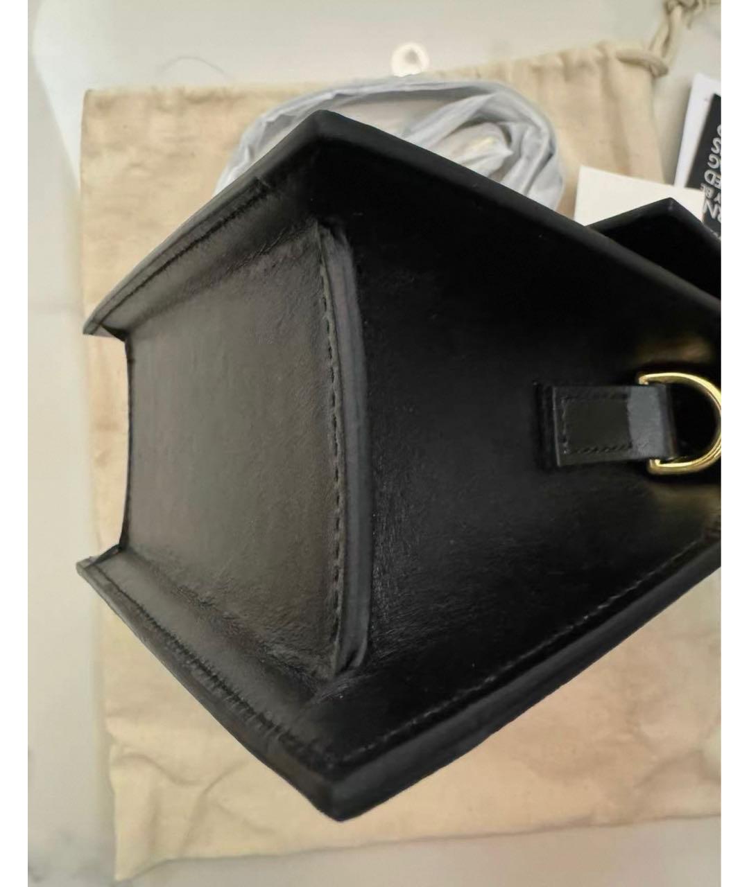 JACQUEMUS Черная кожаная сумка с короткими ручками, фото 5