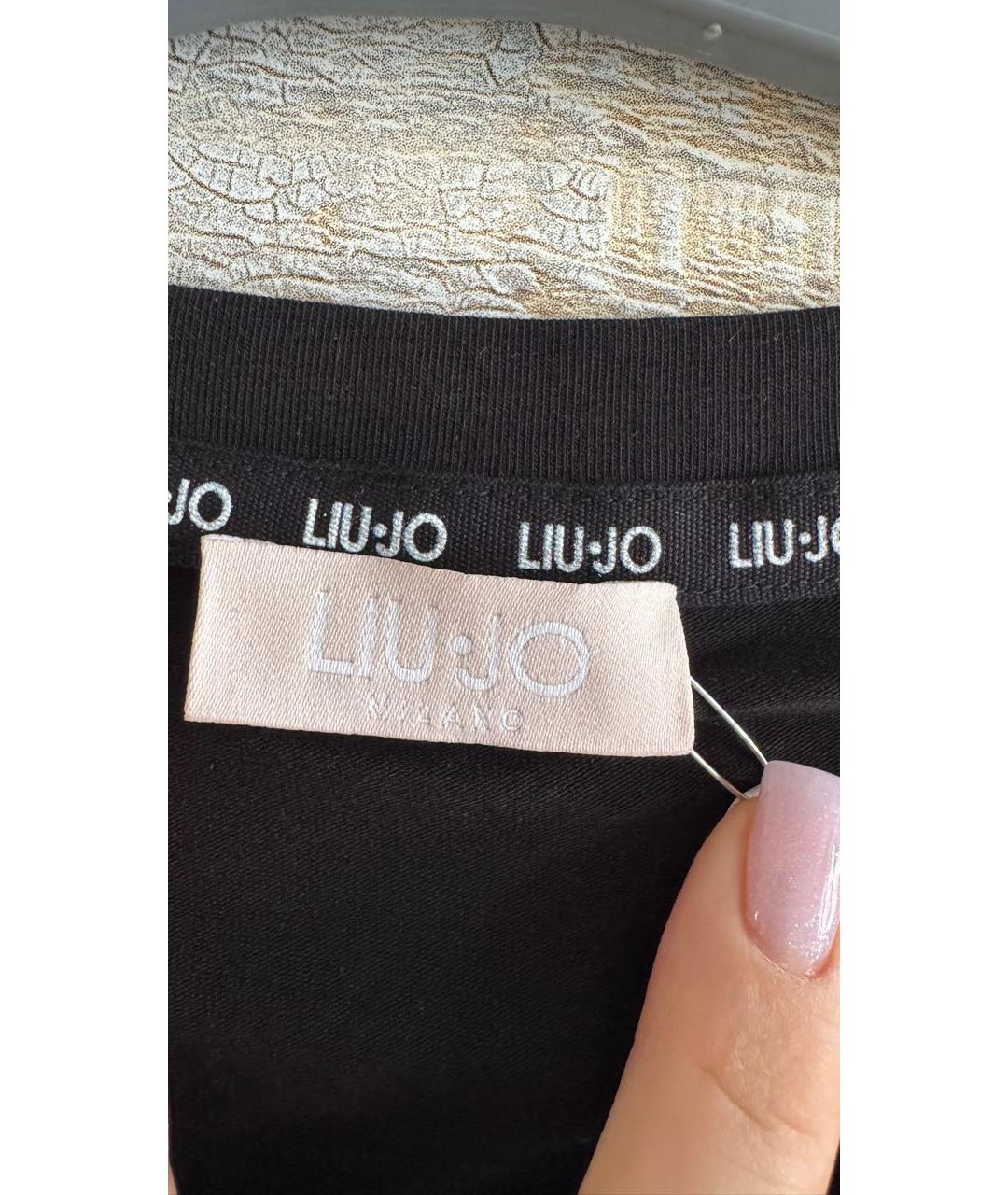 LIU JO Черная хлопковая футболка, фото 6