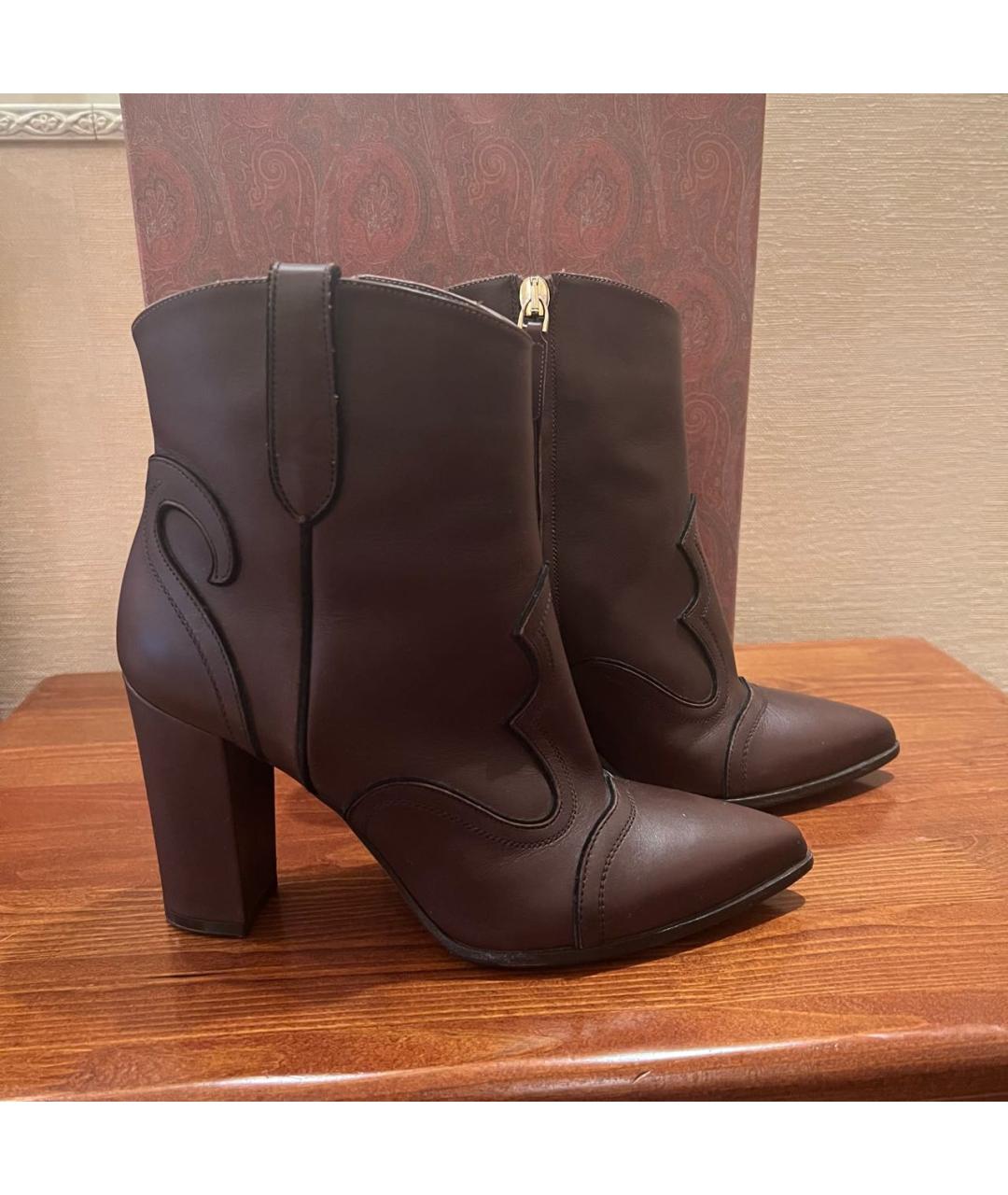 ETRO Коричневые кожаные ботильоны, фото 2