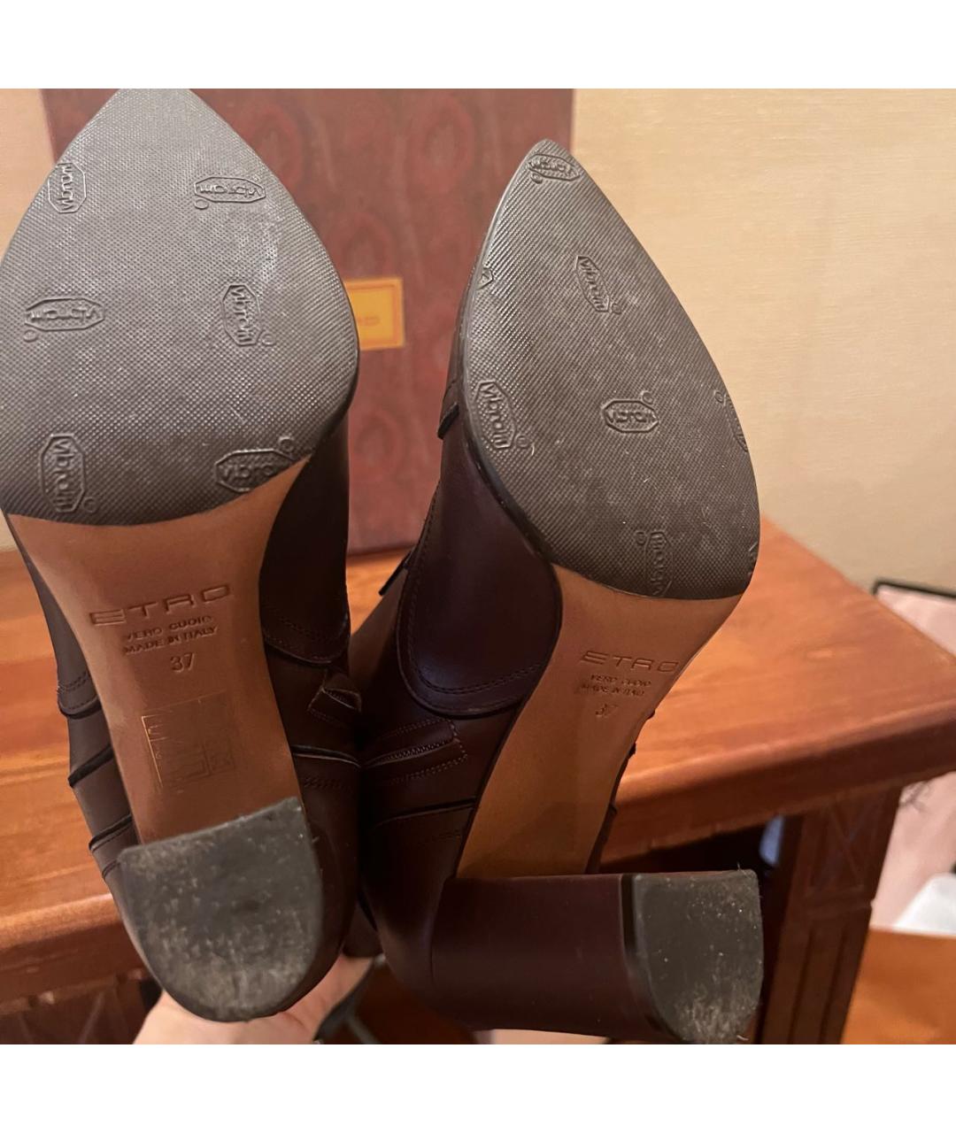 ETRO Коричневые кожаные ботильоны, фото 7