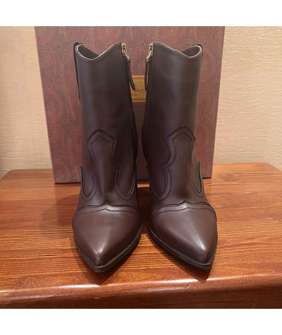 ETRO Коричневые кожаные ботильоны, фото 3