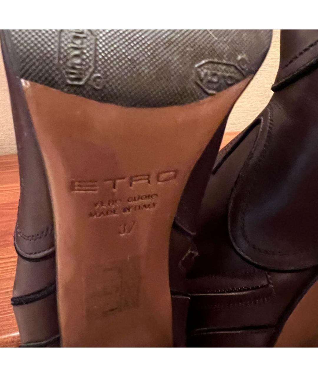 ETRO Коричневые кожаные ботильоны, фото 8