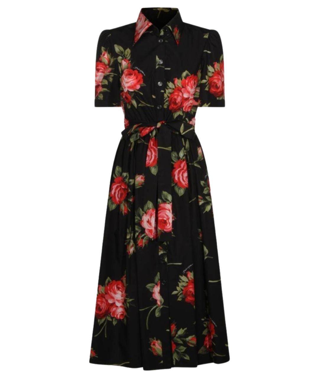 DOLCE&GABBANA Черное хлопковое повседневное платье, фото 1