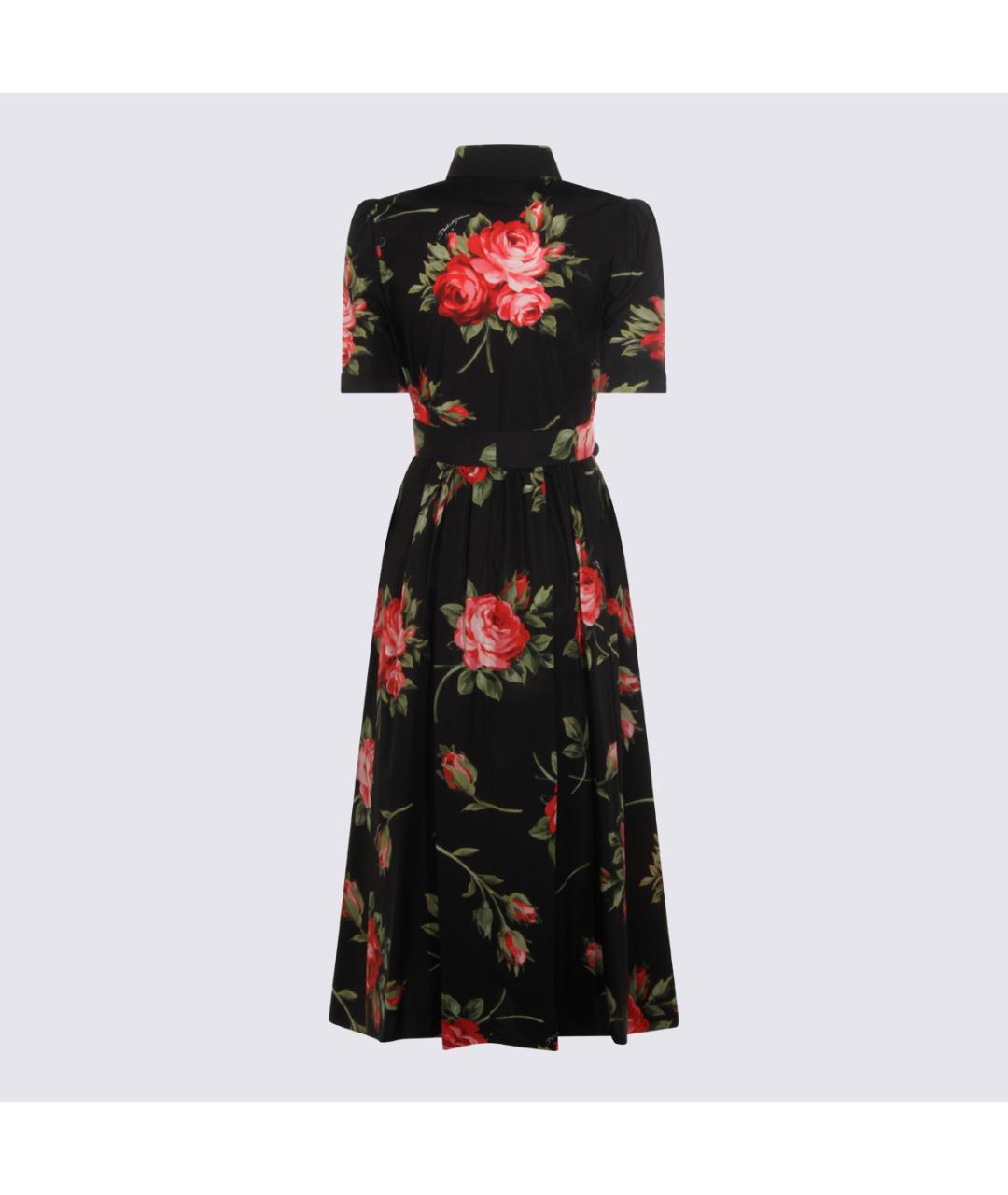 DOLCE&GABBANA Черное хлопковое повседневное платье, фото 2