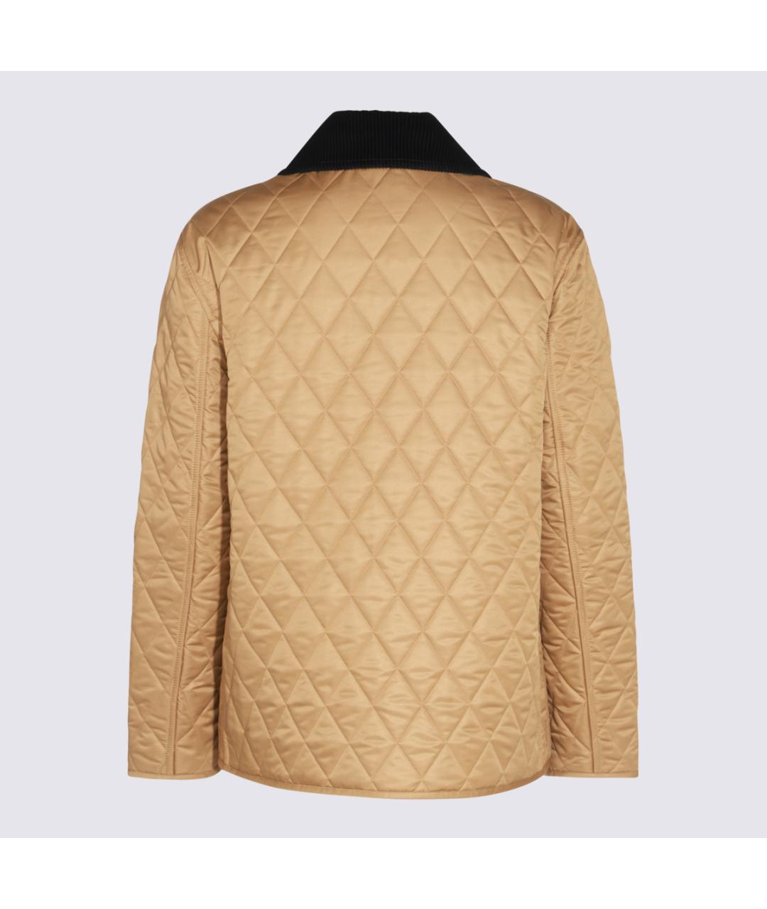BURBERRY Бежевая полиэстеровая куртка, фото 2