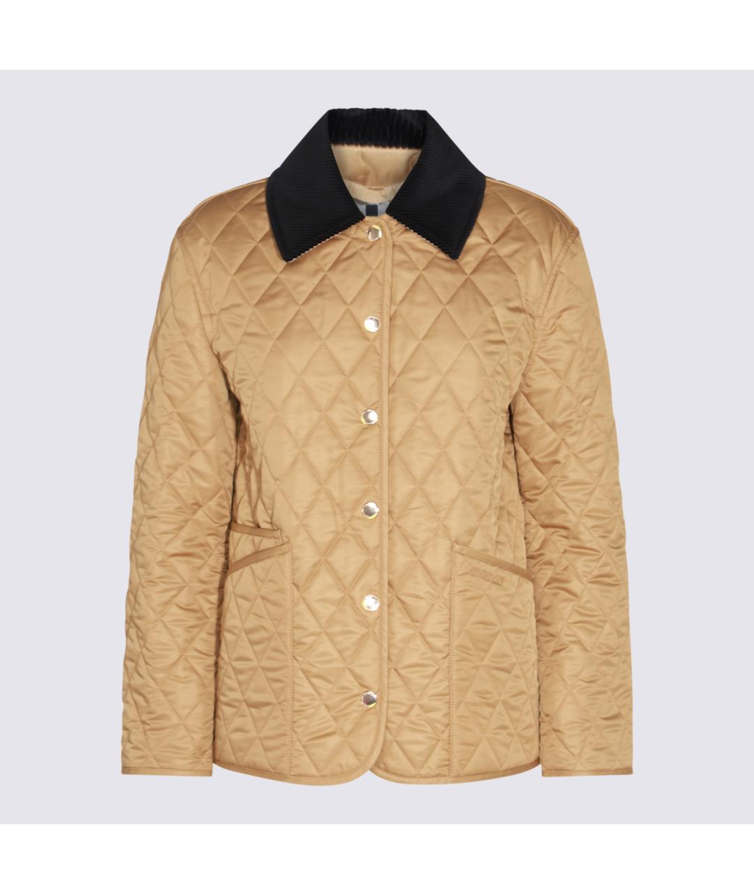 BURBERRY Бежевая полиэстеровая куртка, фото 3